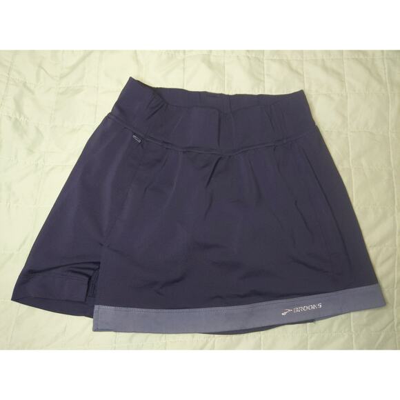Brooks Womens S Athletic Tennis Skirt Equilibrium Technology Navy Gray - Picture 1 of 7